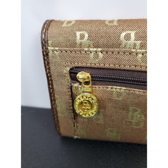 Brentano Trifold Wallet Womens Brown Leather Credit Card Holder Signature Logo - Picture 7 of 12